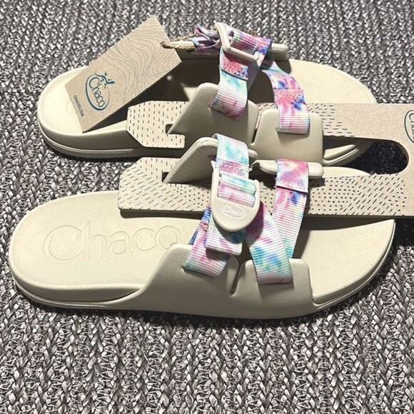 CHACO KIDS CHILLOS KIDS Off White Tie Dye Size 4 New - Picture 3 of 6